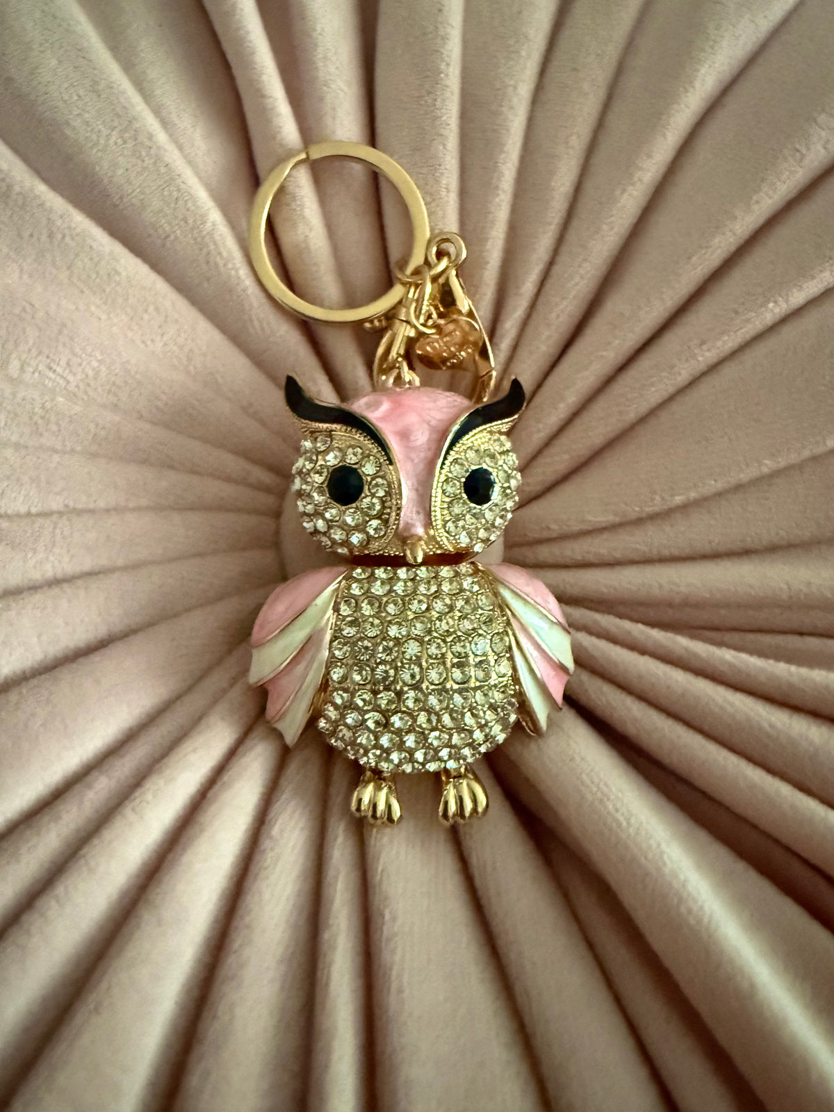 Owl crystal keyring