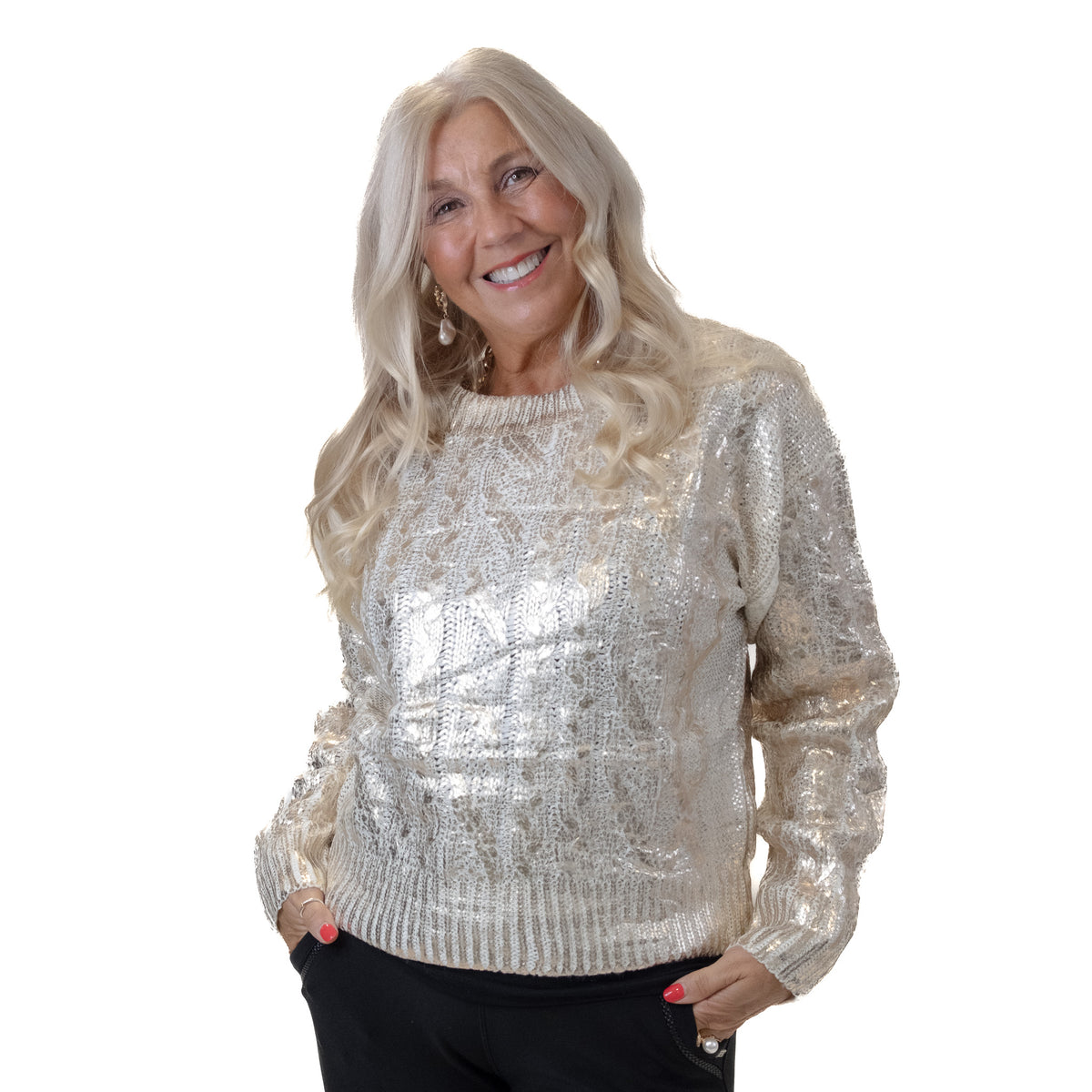 Knitted Gold Lame Jumper