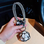 Pearl and Camelia Elegance Key & Bag Charm in Black