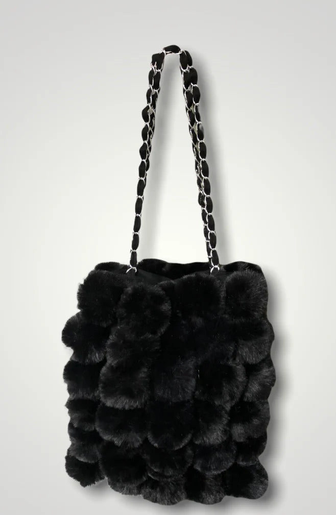 Faux fur bubble bag