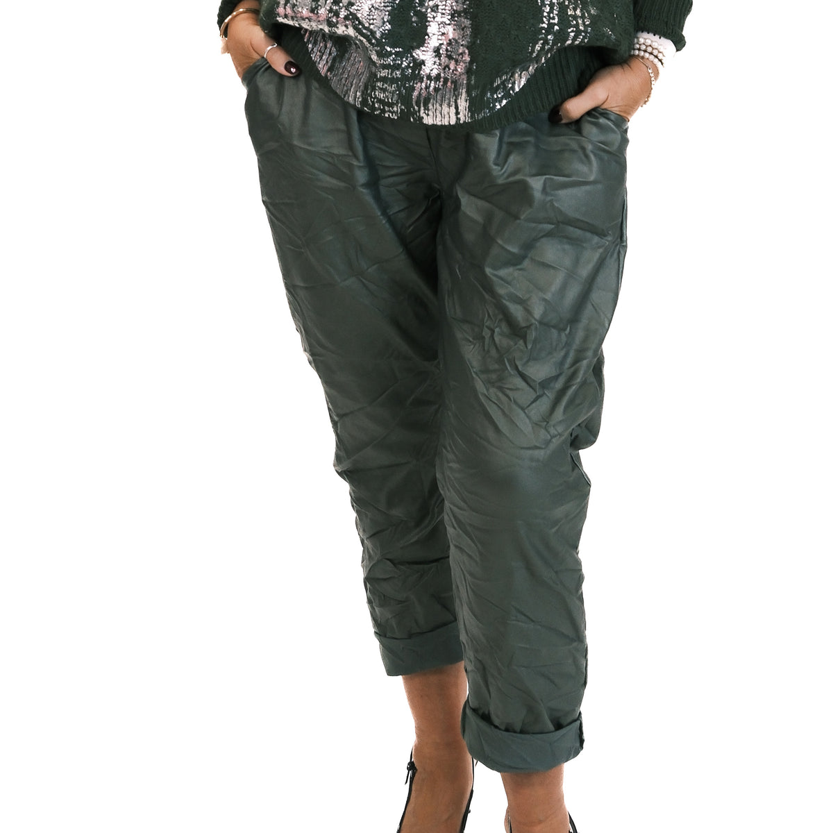 Leather Look Magic Pants Plus Size 16-20