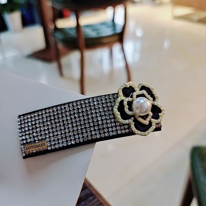 Luxury Crystal & Pearl Camelia Flower Hair Clip