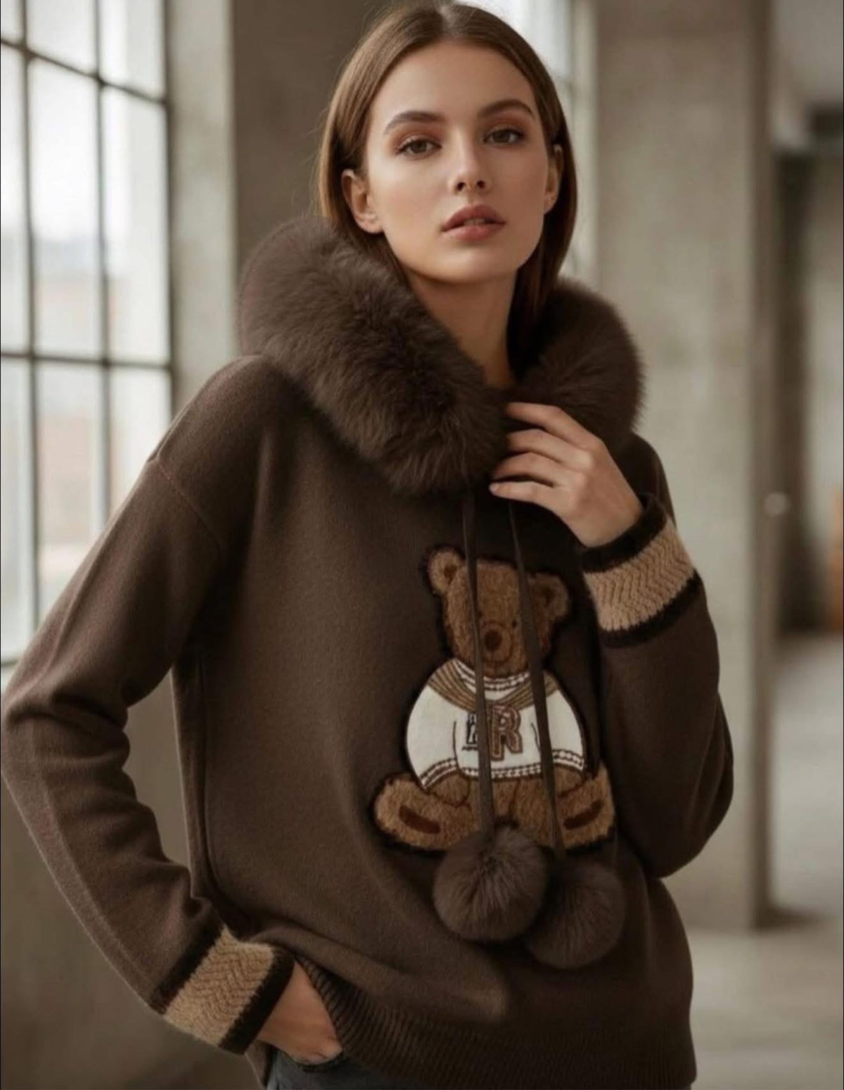 Teddy hoody chocolate