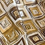 Abstract Squares Print Satin Feel Scarf