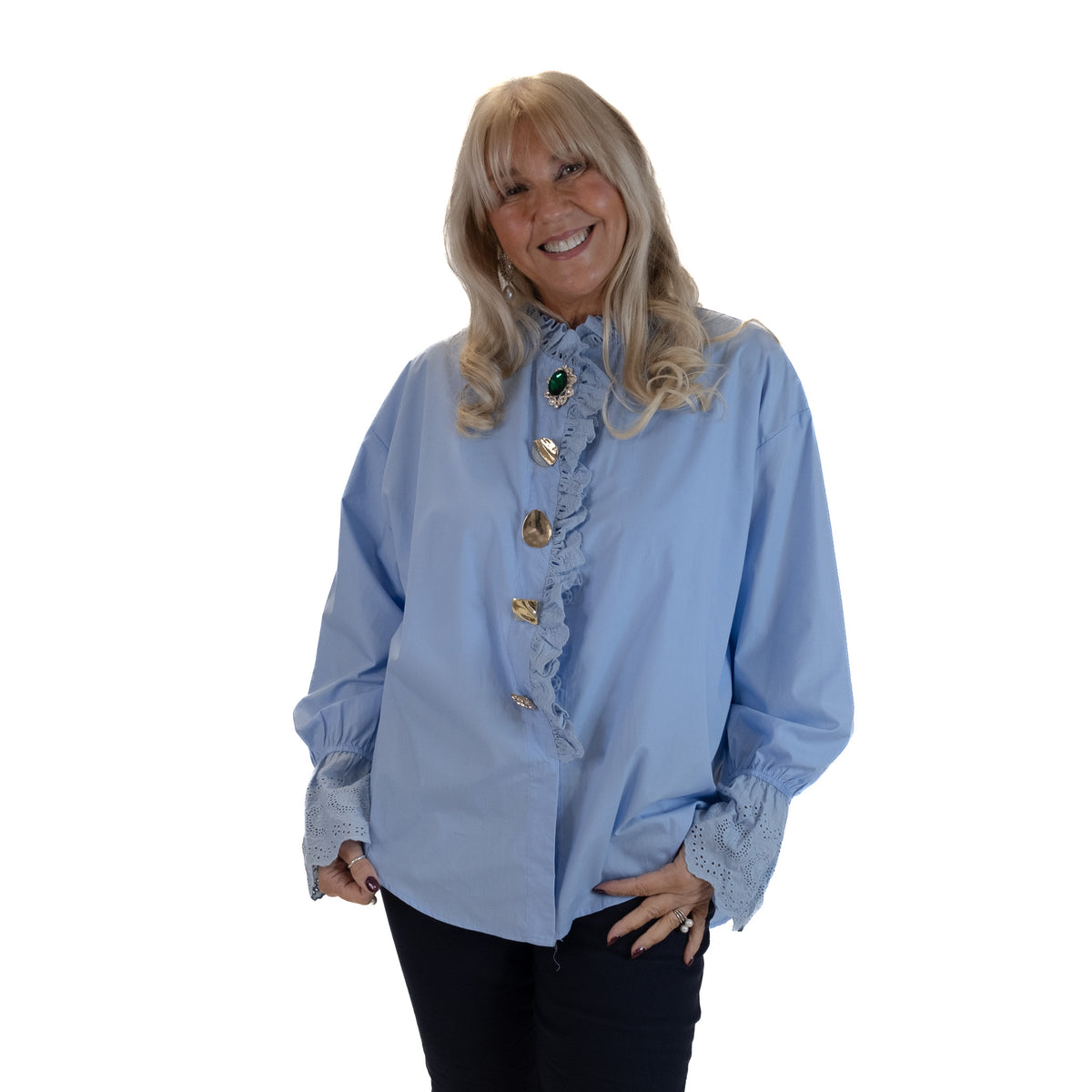 Jewelled Button Blouse