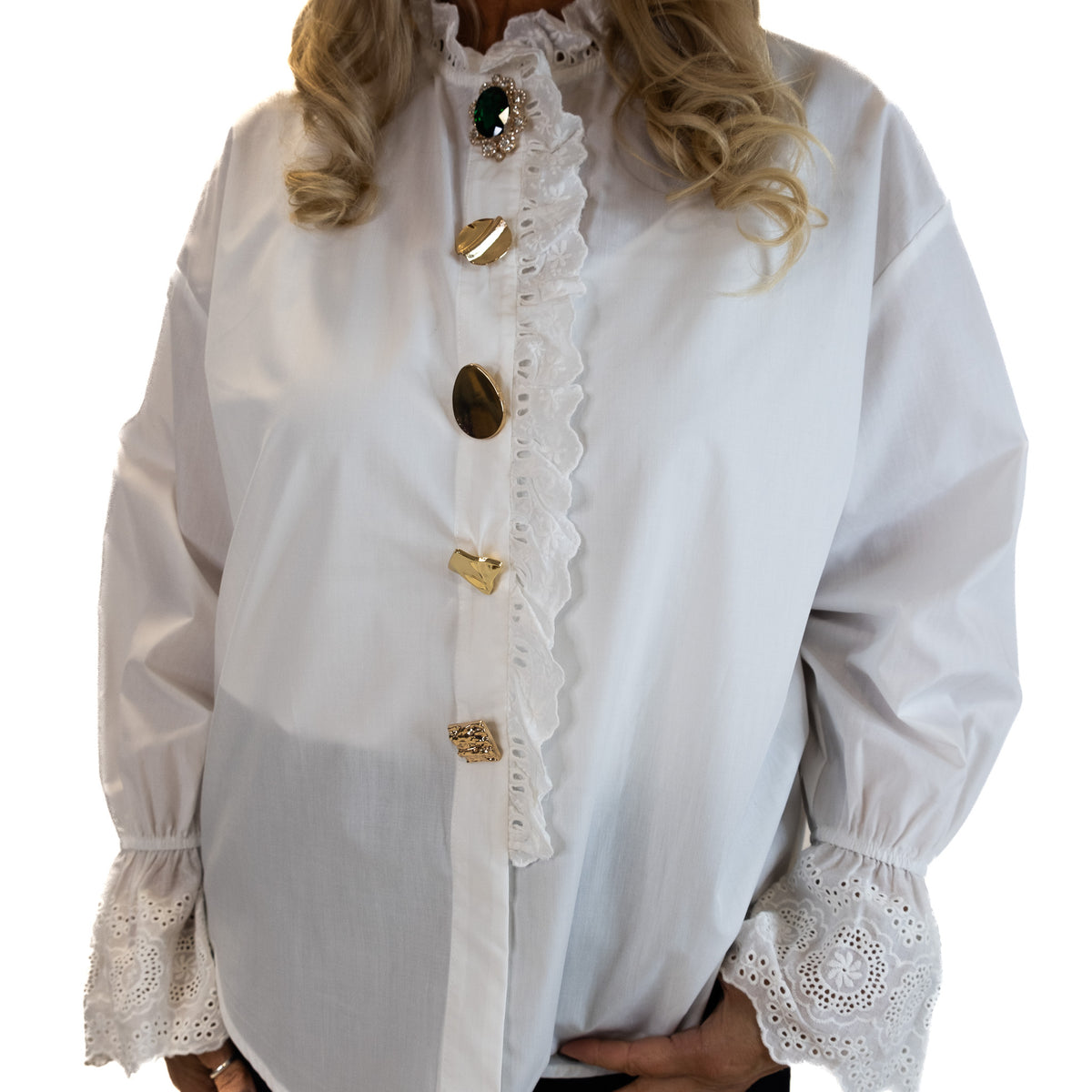 Jewelled Button Blouse