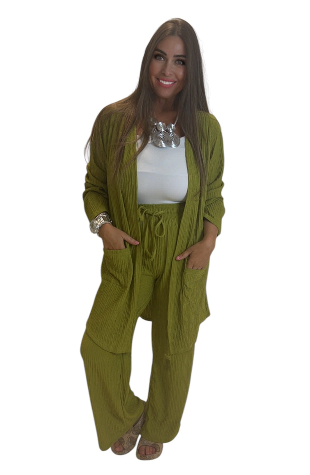 Crinkle Jacket & Trouser Set