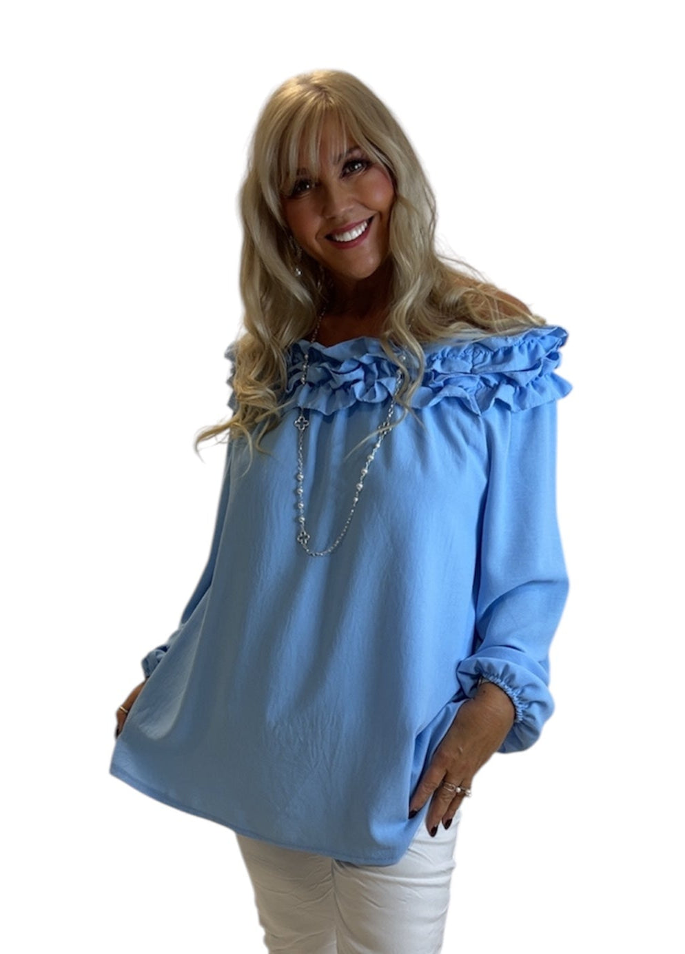 Double Frill Bardot Top