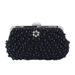 Crystals and pearl bag Blk or cream