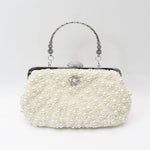 Crystals and pearl bag Blk or cream