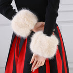Elegant Plain Faux Fur Wrist Cuffs