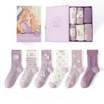 Cherry Akino Gift Box 6 Pairs of Socks in Lilac