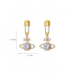 Crystals Orb Drop Earrings in Gold