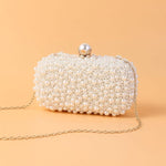 Pearl Elegance Evening Clutch Bag in Ivory