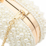 Pearl Elegance Evening Clutch Bag in Ivory