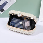 Pearl Elegance Evening Clutch Bag in Ivory