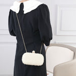 Pearl Elegance Evening Clutch Bag in Ivory