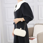 Pearl Elegance Evening Clutch Bag in Ivory