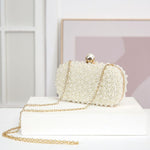 Pearl Elegance Evening Clutch Bag in Ivory