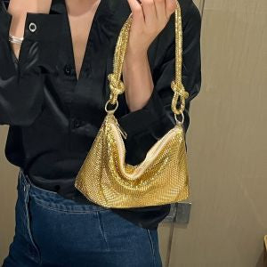 Glamour Metalic Evening Bag in Gold