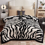 Luxurious Faux Zebra Fur Blanket