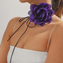 Flower corsage choker necklace
